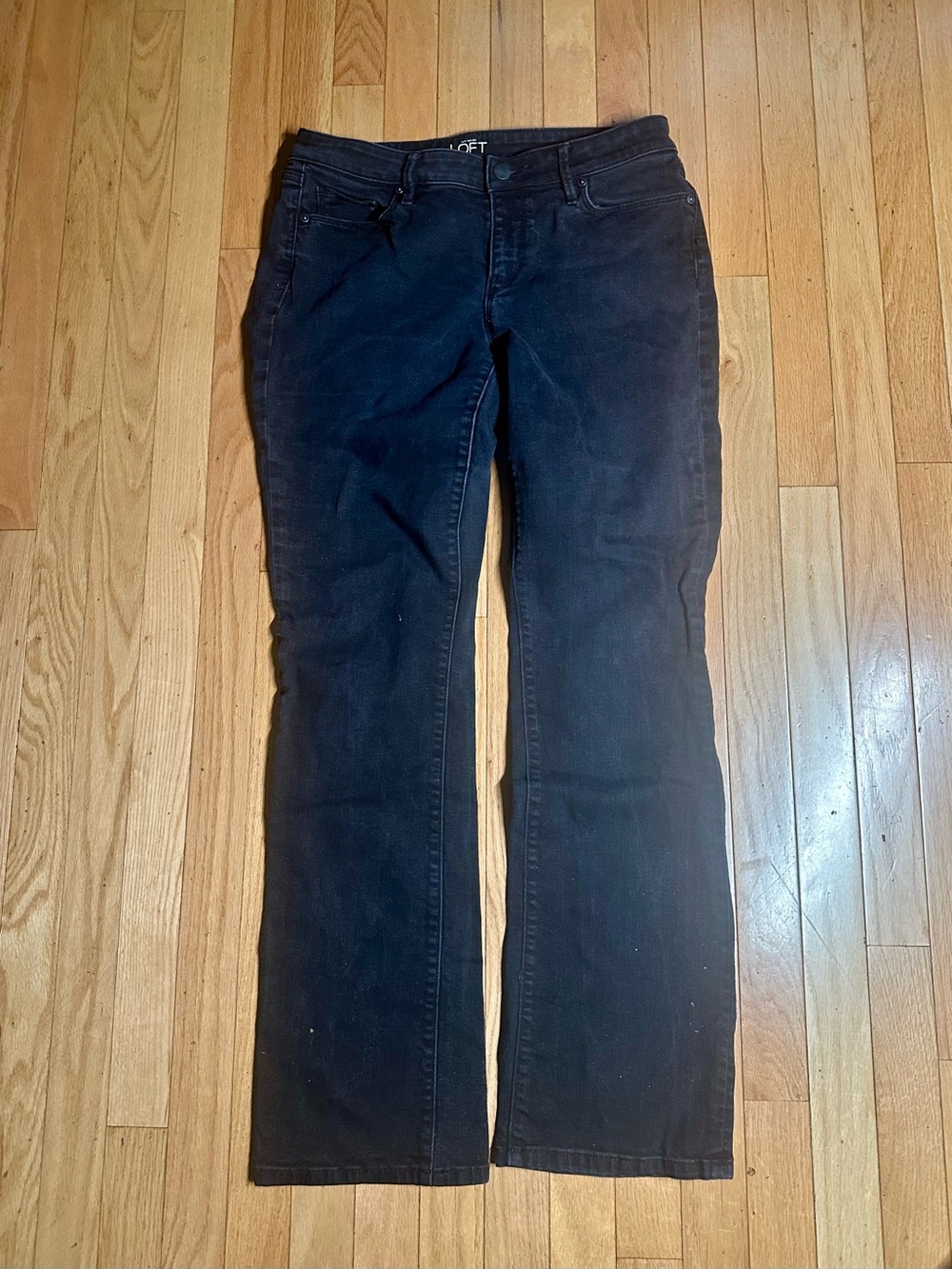 ANN TAYLOR LOFT Black Boot-Cut Jeans for Women size 10